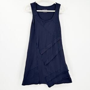 Neon Buddha Womens Cotton Summer Lounge Lagenlook Layered Tank Dress Size S Navy